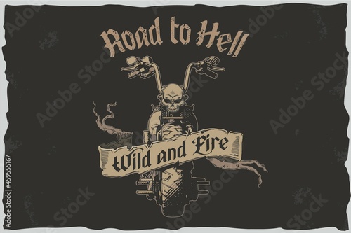 Road to hell - vector tshirt illustration