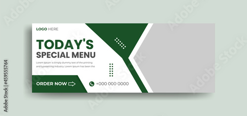 Facebook cover banner food advertising discount sale offer template social media food cover post design. Design banner for social networks, Template Facebook cover for advertising.