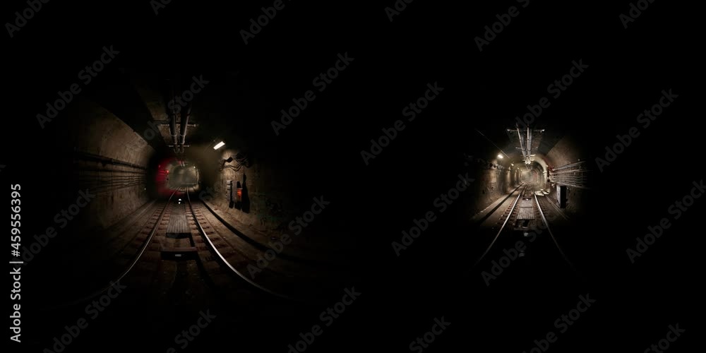 VR 360 old subway metro tunnel