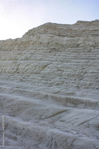 Scala dei Turchi, Stair of the Turks, in Sicily Italy. The rock formation in shadow and sun in the background. The place  is a rocky cliff on the coast of Realmonte, near Porto Empedocle, Italy.