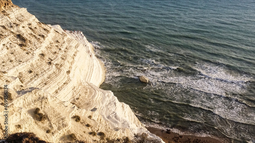 Scala dei Turchi, Stair of the Turks, in Sicily Italy. The rock formation in the sun. The place  is a rocky cliff on the coast of Realmonte, near Porto Empedocle, Italy.