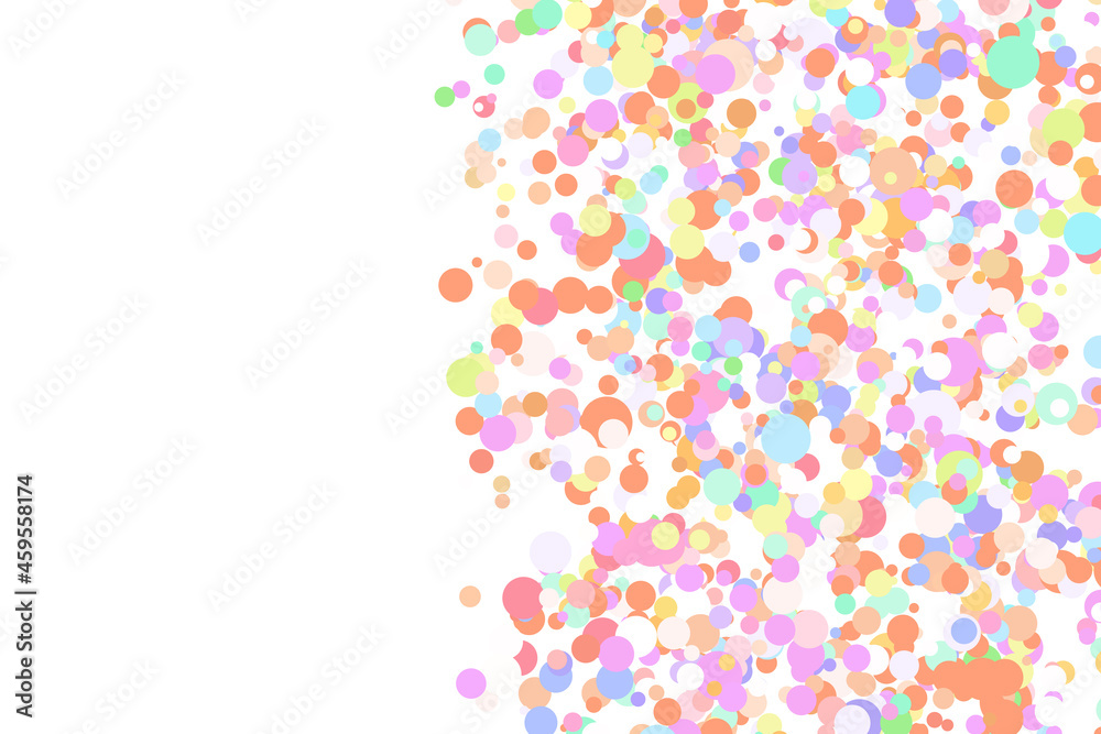 Light multicolor background, colorful vector texture with circles. Splash effect banner. Glitter silver dot abstract illustration with blurred drops of rain. Pattern for web page, poster, card.