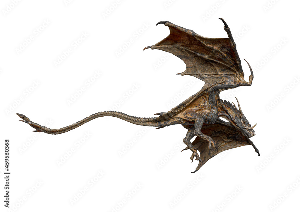 Naklejka premium magic dragon is flying in action