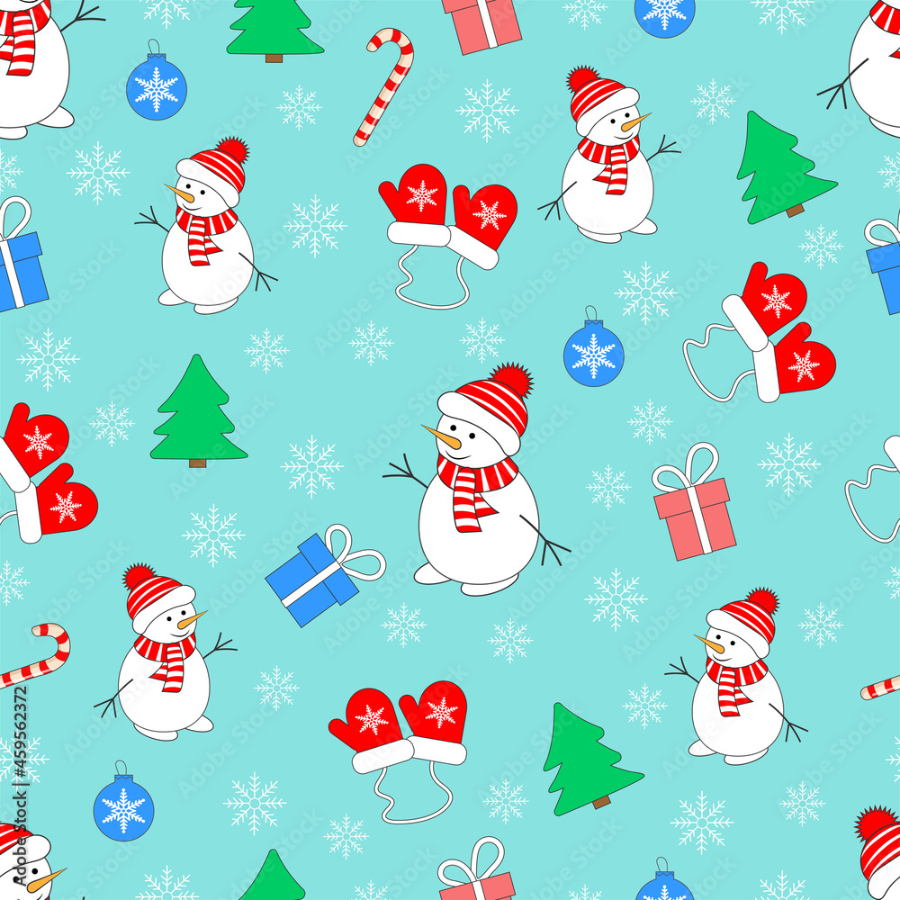 New Year Christmas winter holidays cute pattern