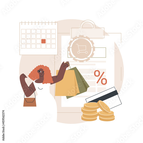 Deferment of payment abstract concept vector illustration. Net payment terms, buy now pay later, student loan dept, financial hardship, qualify for deferment, credit score range abstract metaphor.