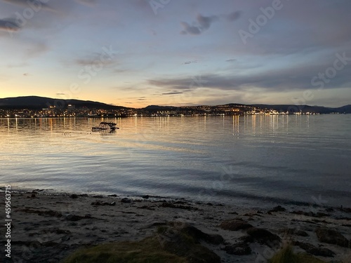 sunset on the lake