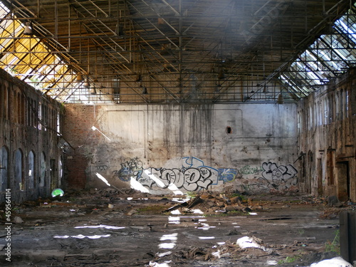 interior of an abandoned factory
