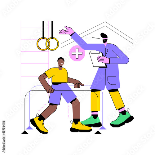 Childrens rehabilitation center abstract concept vector illustration. Kids rehabilitation center, children healthcare service, coordination, pediatric and educational support abstract metaphor.