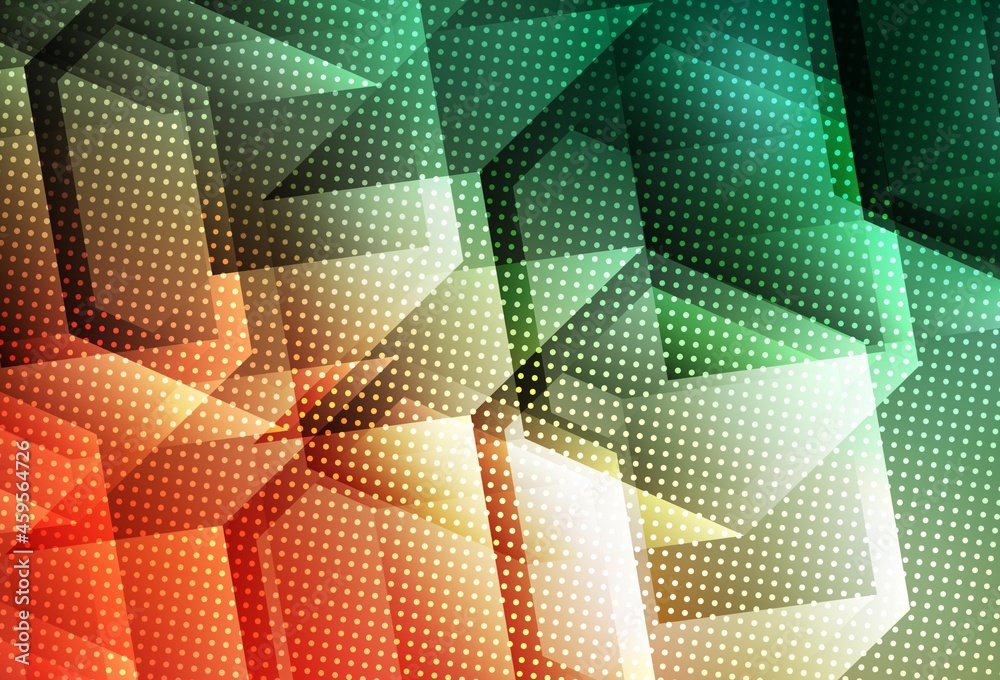Light Green, Red vector template in hexagonal style. Light Green, Red vector template in hexagonal style.