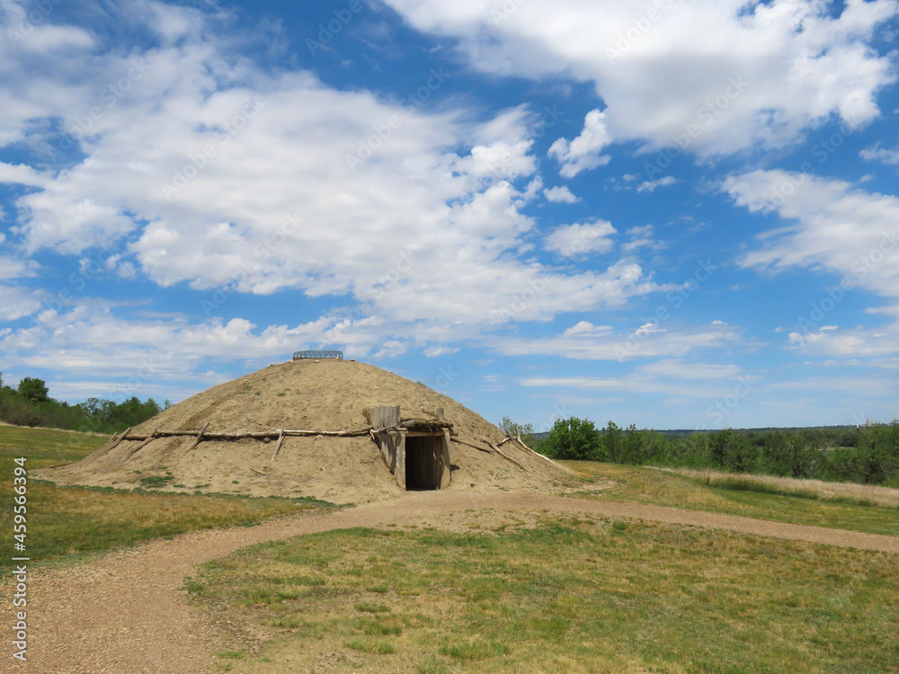 On-a-Slant Indian Village at the Fort Abraham Lincoln State Park in Mandan, North Dakota. On-a-Slant Indian Village at the Fort Abraham Lincoln State Park in Mandan, North Dakota.