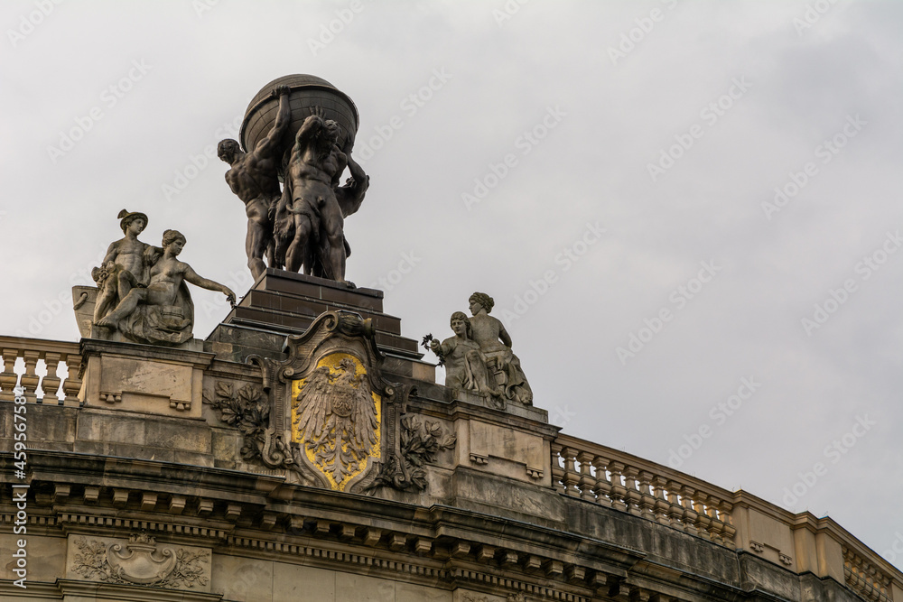 architectonic details of the churches on the famous Gendarmenmarkt in the City Center of Berlin, Germany