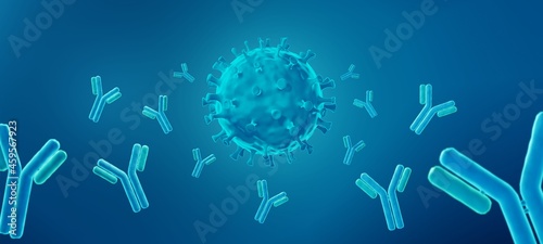 Quadro su tela Antibodies, Antiviral immune response