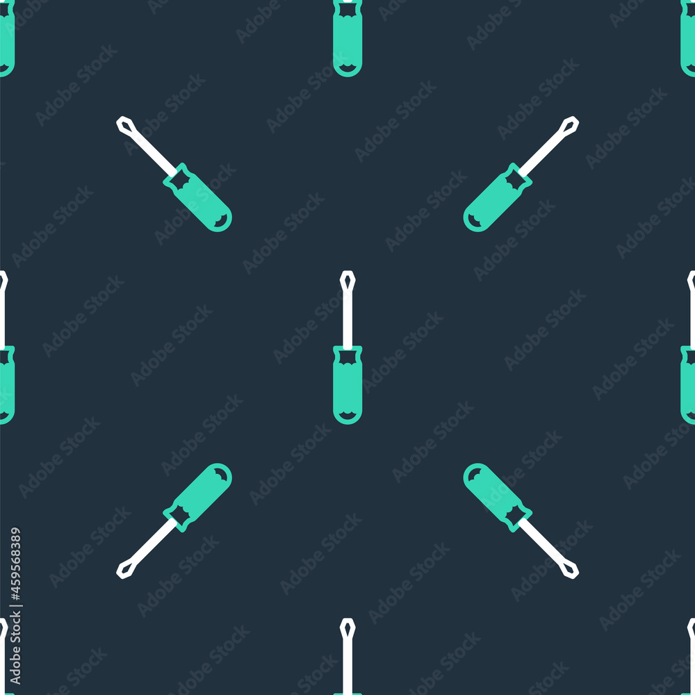 Line Screwdriver icon isolated seamless pattern on black background. Service tool symbol. Vector Line Screwdriver icon isolated seamless pattern on black background. Service tool symbol. Vector
