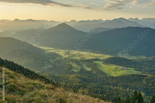 Scenic sunrise above a beautiful mountain range. Moutain range during sunrise.