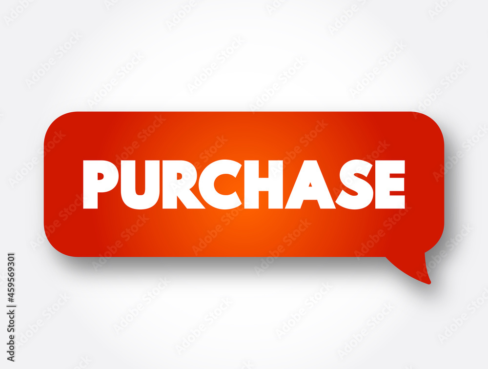 Purchase text message bubble, concept background Purchase text message bubble, concept background
