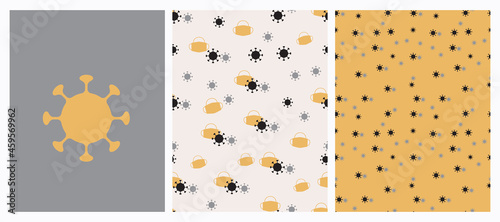 Coronavirus seamless pattern. Corona virus texture background
