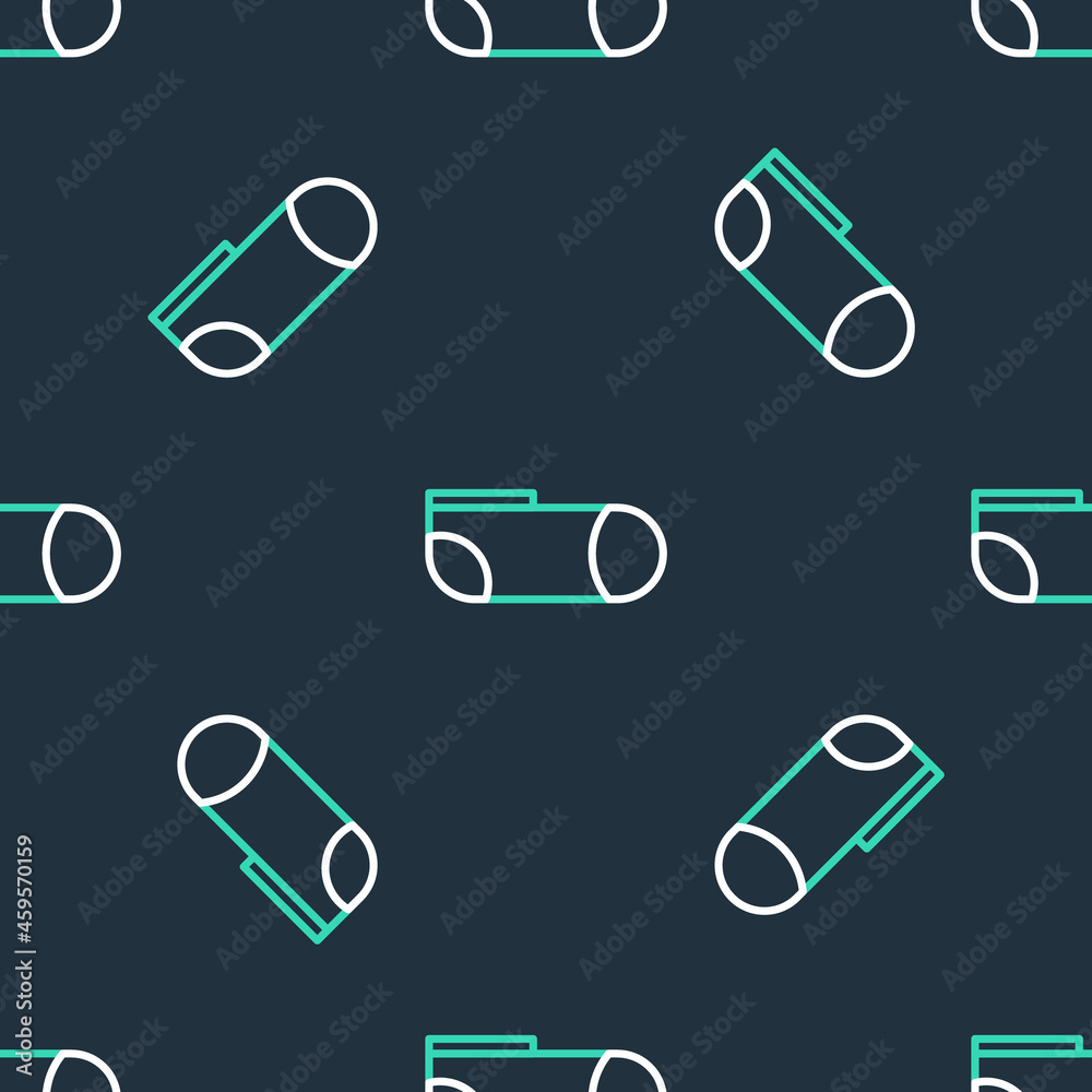 Line Sport socks icon isolated seamless pattern on black background. Vector Line Sport socks icon isolated seamless pattern on black background. Vector