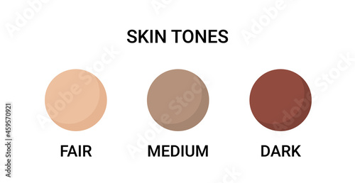 Skin tone color scale chart. Brown palette vector human skin infographic banner icon