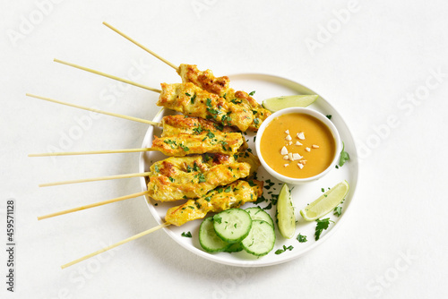 Chicken satay with peanut sauce
