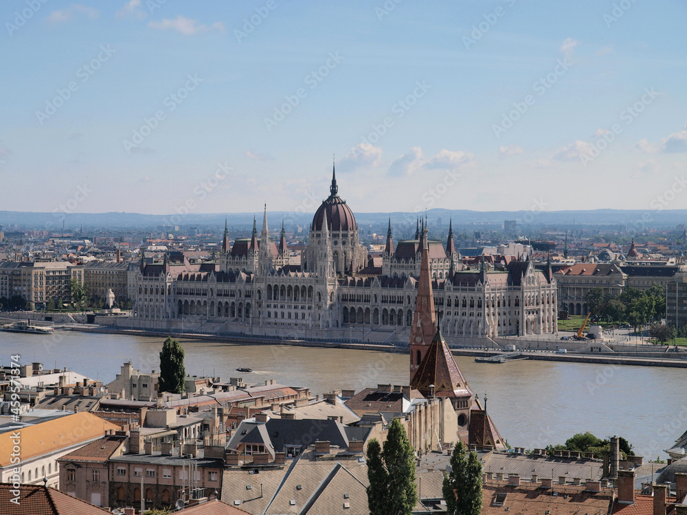 Hungarian Parliament Building in Budapest, Hungary.
