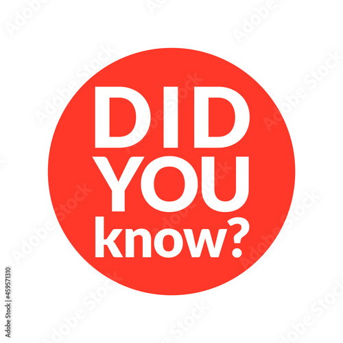 Did you know inform vector question concept advice icon. Simple label did you know design