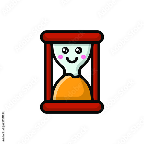 cute hourglass icon illustration vector graphic