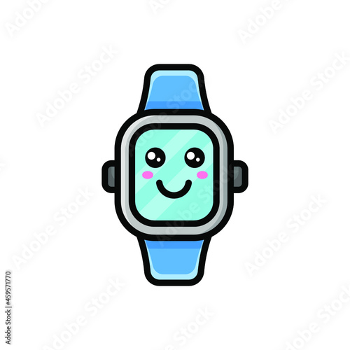 cute smartwatch icon illustration vector graphic