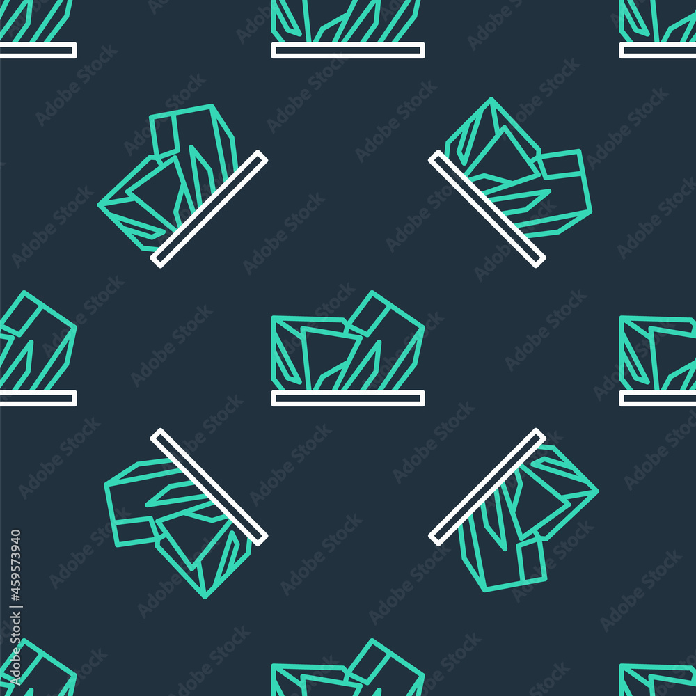 Line Royal Ontario museum in Toronto, Canada icon isolated seamless pattern on black background. Vector Line Royal Ontario museum in Toronto, Canada icon isolated seamless pattern on black background. Vector