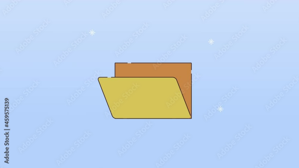 folder with files documents animation