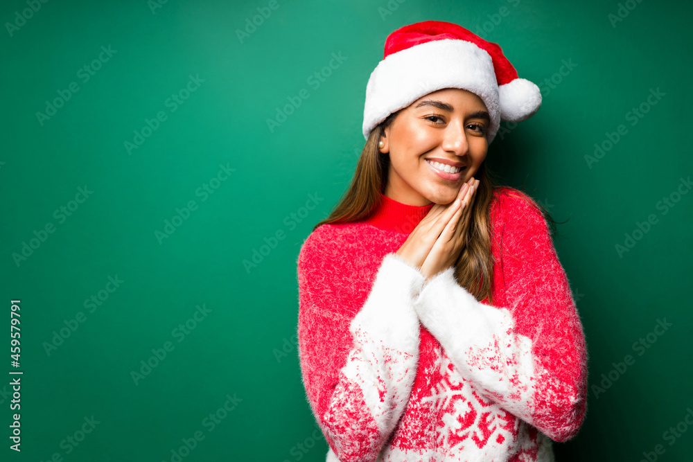 Attractive woman ready to celebrate Attractive woman ready to celebrate