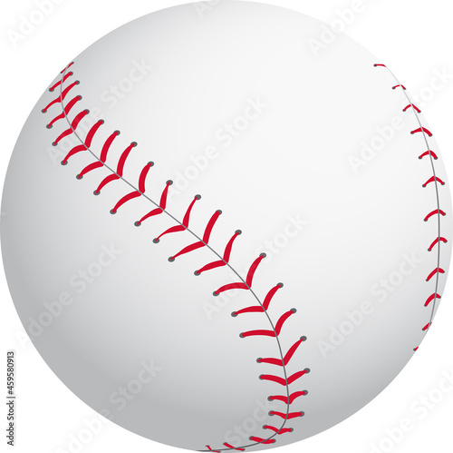 White baseball ball with red stitching - Vector Illustration