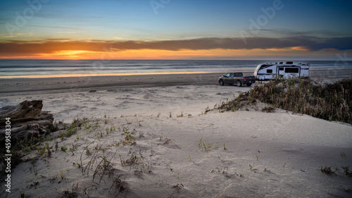 Beach camping on Padre Island
