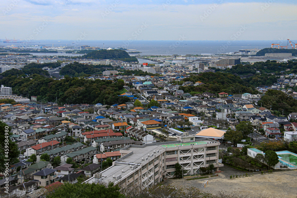 横須賀市　鷹取山山頂から横須賀の眺め