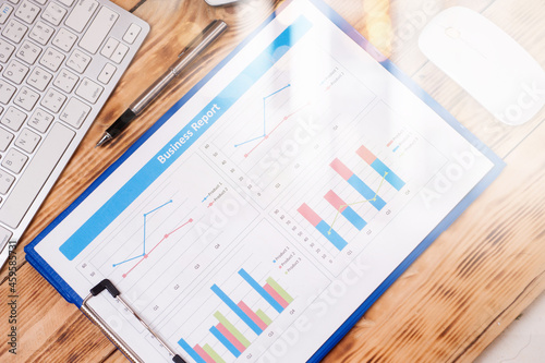 Spreadsheet Statistical documents on the table