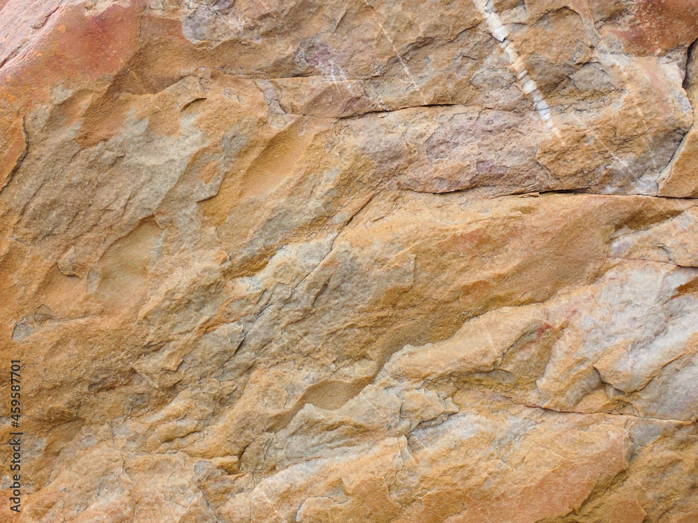 Natural Sandstone Rock Surface With Streaks Of Quartz
