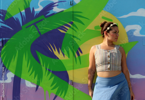 Miami, Florida / USA – April 19, 2020 :  Wynwood Walls Latina Model