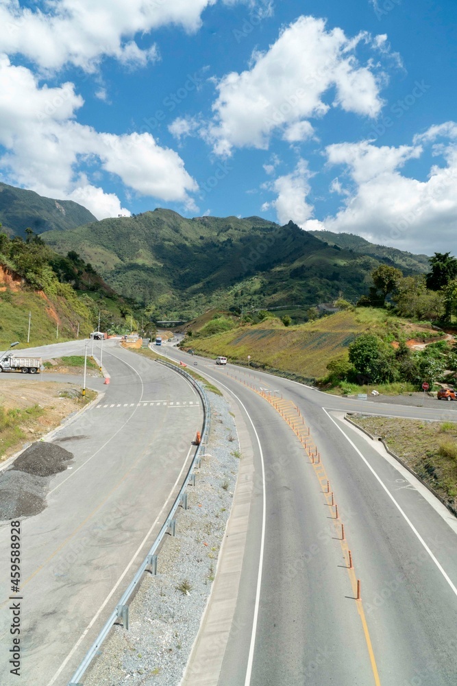 Natural and rural landscape on the road to the sea. Antioquia, Colombia. 