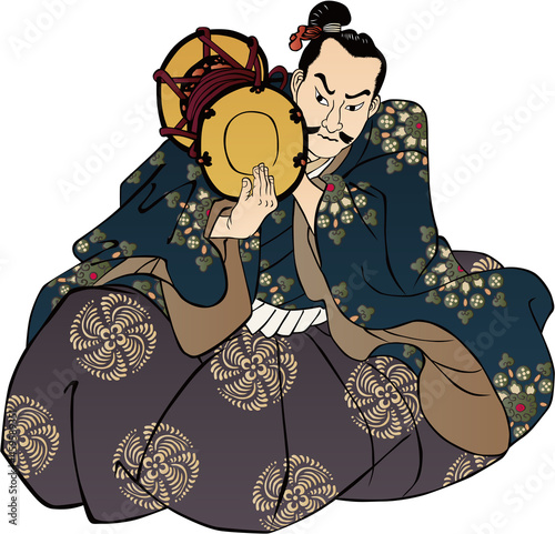 浮世絵　小鼓をうつ男性　その2