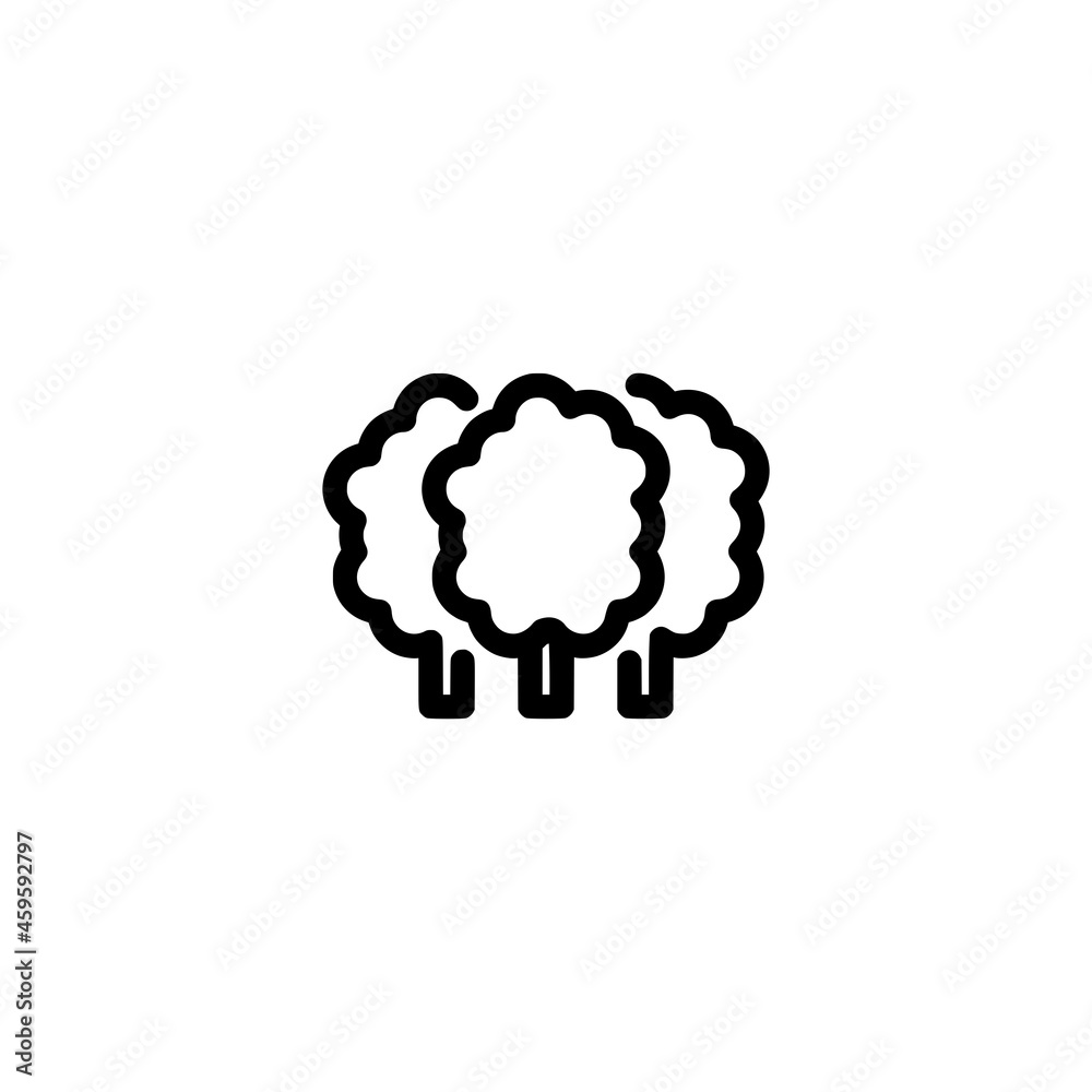 Cloud Tree Forest Nature Monoline Symbol Icon Logo for Graphic Design, UI UX, Game, Android Software, and Website.