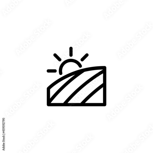 Field Nature Monoline Symbol Icon Logo for Graphic Design, UI UX, Game, Android Software, and Website.