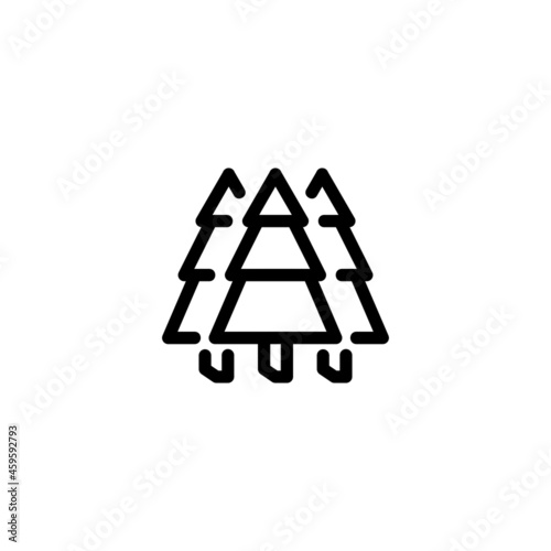 Pine Tree Forest Nature Monoline Symbol Icon Logo for Graphic Design, UI UX, Game, Android Software, and Website.