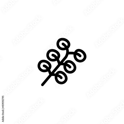 Eucalyptus Nature Monoline Symbol Icon Logo for Graphic Design, UI UX, Game, Android Software, and Website.