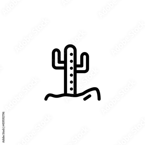 Cactus Nature Monoline Symbol Icon Logo for Graphic Design, UI UX, Game, Android Software, and Website.