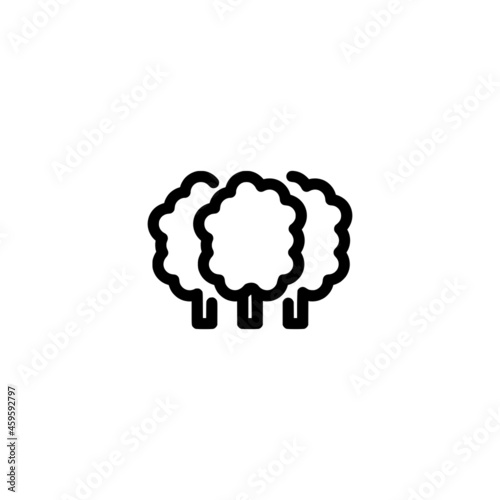 Cloud Tree Forest Nature Monoline Symbol Icon Logo for Graphic Design, UI UX, Game, Android Software, and Website.