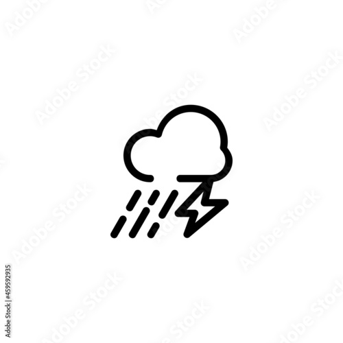 Rain Storm Nature Monoline Symbol Icon Logo for Graphic Design, UI UX, Game, Android Software, and Website.