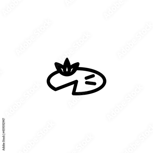 Lilypad Nature Monoline Symbol Icon Logo for Graphic Design, UI UX, Game, Android Software, and Website.