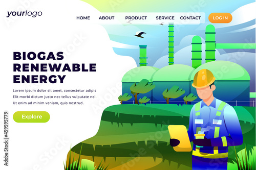 Biogas Renewable Energy - Vector Illustration