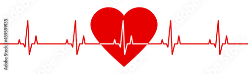 Heartbeat line with heart shape