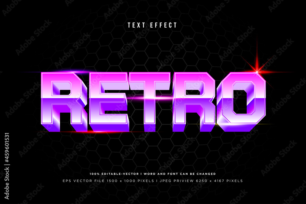 Retro 3d text effect on black background Retro 3d text effect on black background
