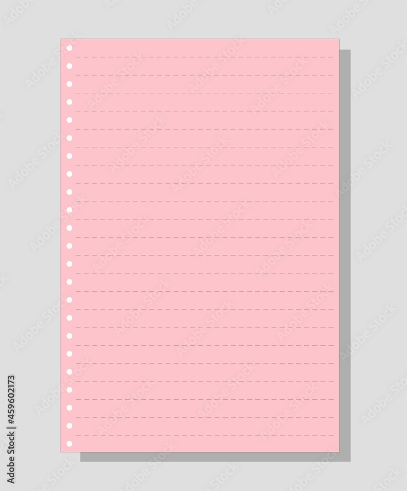 Notebook paper with lines. note paper illustration vector design